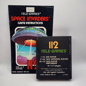 Space Invaders (Atari 2600, 1986) Sears Tele-Games 112 (Cartridge & Manual) NTSC